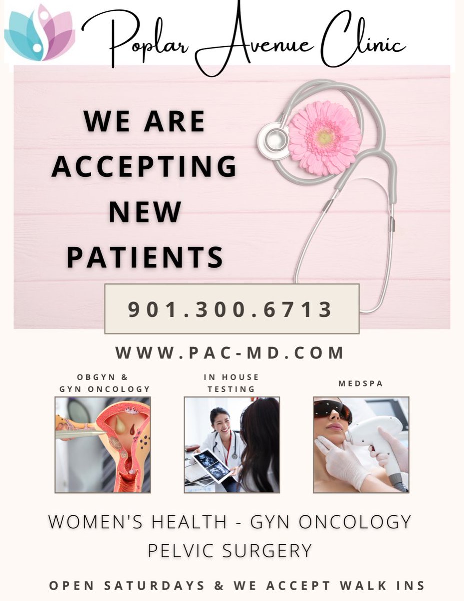 We are happy 🎉 to announce that we are accepting new patients. Book your appointments at: pac-md.com or call us now at: +1 901-300-6713.

#women #health #MEMPHIS #memphistn #obgyn #clinic