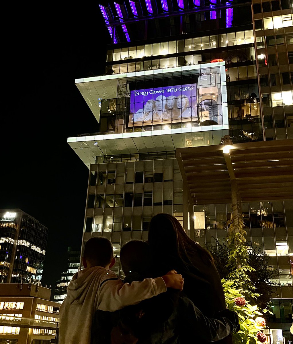 Thank you <a href="/TELUS/">TELUS</a> for lighting up Telus Garden and honouring my late husband, Greg Gowe. It was a special night for our family.

#EndALS <a href="/ALSAction/">ALS Action Canada</a>