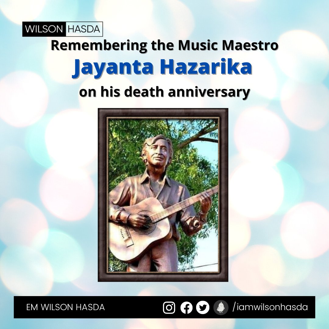 iamwilsonhasda's tweet photo. Homage to music legend Jayanta Hazarika(Rana Da) on his death anniversary.
His immortal creations will live on in our hearts forever.
#RanaDa #JayantaHazarika #WilsonHasda https://t.co/P2rg3tpPeP