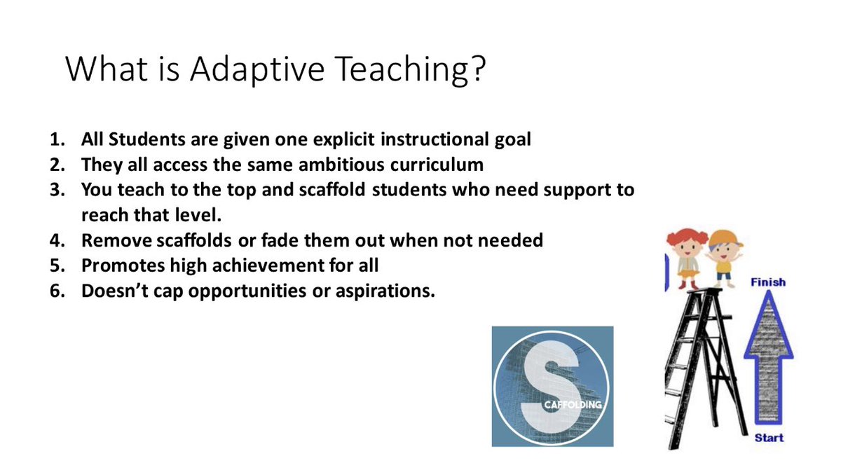 MrsFHist's tweet image. Some of the first slides on the whole school CPD I delivered this week on Adaptive Teaching.
A big fat no to ❌ Differentiation ❌and a breakdown of what Adaptive Teaching can look like. These slides were then followed by various techniques and suggestions for staff to try 👌