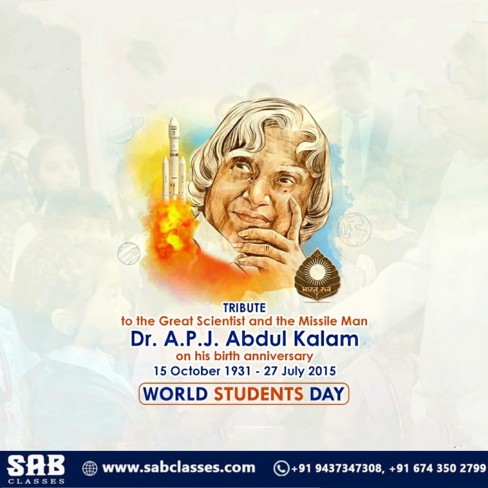 ClassesSab's tweet photo. On this Students' Day, may the persona of Shri Abdul Kalam🚀 reside in you aiding to achieve greater heights of Success.
#DrAbdulKalamBirthday #WorldStudentsDay #APJAbdulkalambirthday #Abdulkalam #APJAbdulkalam #Inspiration #Kalam #DrAPJAbdulkalam  #StudentsDay2022 #StudentsDay https://t.co/ROu5wgTavj