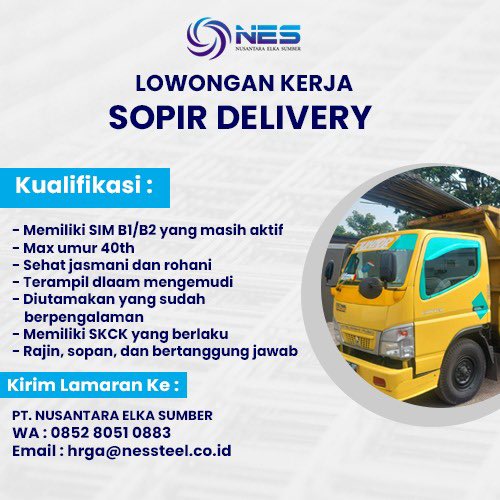 NesSteel's tweet photo. Untuk info lebih lanjut boleh hubungi nomor yang tertera😊🙏

#lowongankerja #loker #lokersales #salesman #lowongan
#nessteel #distributorbaja #distributorbesi #distributorbesibeton #distributorbajaringan #bajaringan #bajaringanmurah #distributorbesi https://t.co/XblLwzvPLI