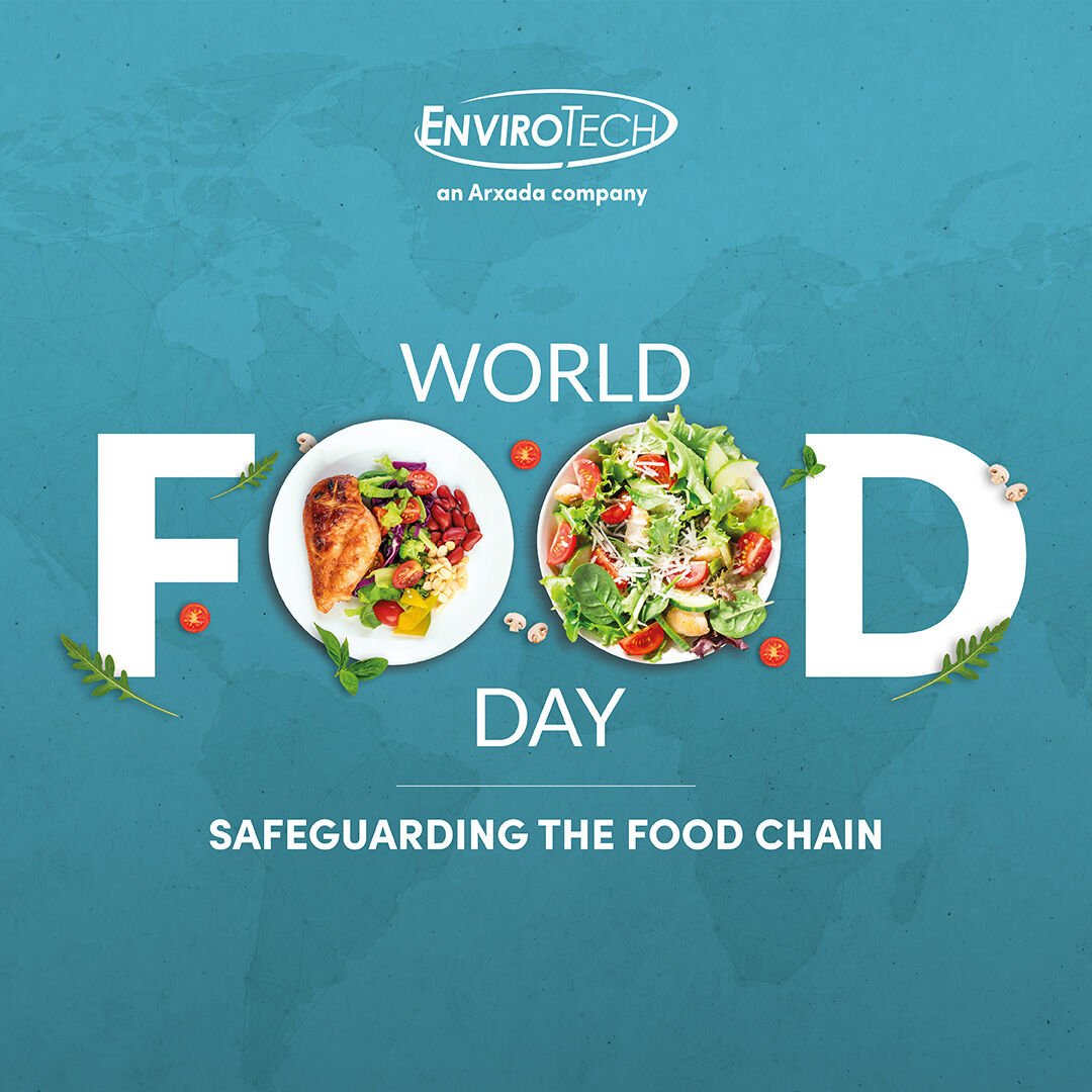 EnviroTech_Chem's tweet photo. On #worldfoodday2022 we applaud hardworking individuals 
putting food on the table. With our #sanitation &amp; #disinfection products we help create a more sustainable, secure food supply that feeds the world. #Safeguarding_the_Food_Chain  #PAA https://t.co/aXolYrKA75