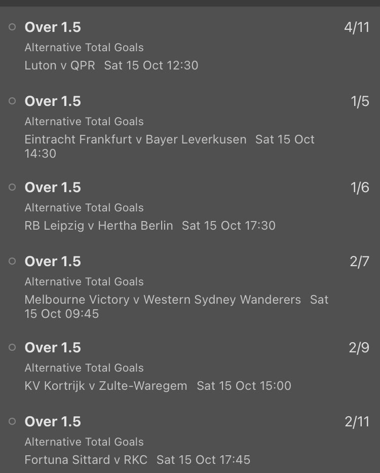 OsiesTips's tweet photo. 🚨over 1.5 gol Acca today! £5 returns £118.88 / £25 returns £594.41 https://t.co/seUEmCcqHQ