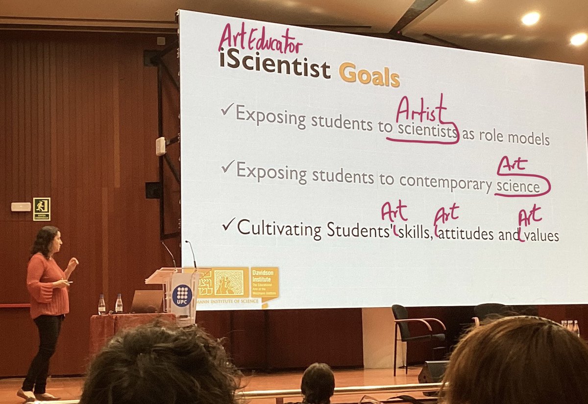 Escuchando la fantástica ponencia de Meirav Bass de <a href="/WeizmannScience/">Weizmann Institute</a> de Israel me alegro de ver las intersecciones que nos brinda #steAm, ¿podría ser un buen esquema para los “art-educators Goals”? <a href="/steambarcelona/">STEAMConf</a>