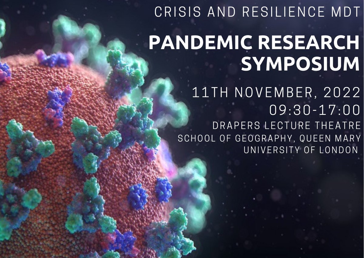 Karim Brohi (@karimbrohi) on Twitter photo Nov 11th - all <a href="/QMUL/">Queen Mary University of London</a> <a href="/QMULBartsTheLon/">Barts and The London, Queen Mary</a> <a href="/NHSBartsHealth/">Barts Health</a> staff & students: Our Pandemic Research Symposium is on November 11th - showcasing the breadth and depth of QMUL's research on coronavirus, COVID, pandemic response & recovery.
qmul.ac.uk/fmd/research/m… Nov 11th - all <a href="/QMUL/">Queen Mary University of London</a> <a href="/QMULBartsTheLon/">Barts and The London, Queen Mary</a> <a href="/NHSBartsHealth/">Barts Health</a> staff & students: Our Pandemic Research Symposium is on November 11th - showcasing the breadth and depth of QMUL's research on coronavirus, COVID, pandemic response & recovery.
qmul.ac.uk/fmd/research/m…