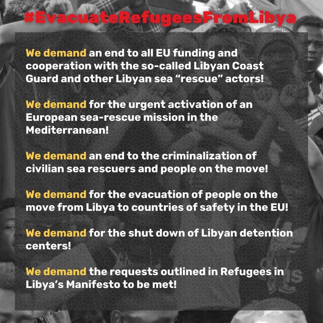 🔥📢 Here you can find all the actions that take place today across Europe:  abolishfrontex.org/blog/2022/10/1… 

The Memorandum establishes radical border externalization, installing a death-regime at the borders and in the Libyan concentration camps. 
#STOPMemorandum

We demand ⬇️⬇️⬇️
