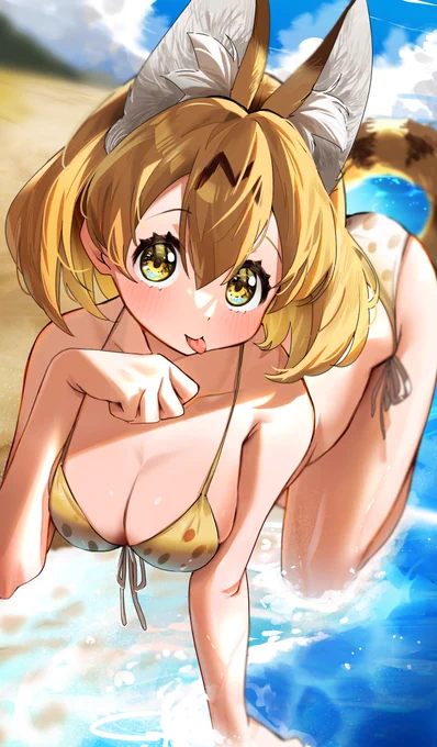 だいぶ遅れた水着サーバルちゃん#けものフレンズ 