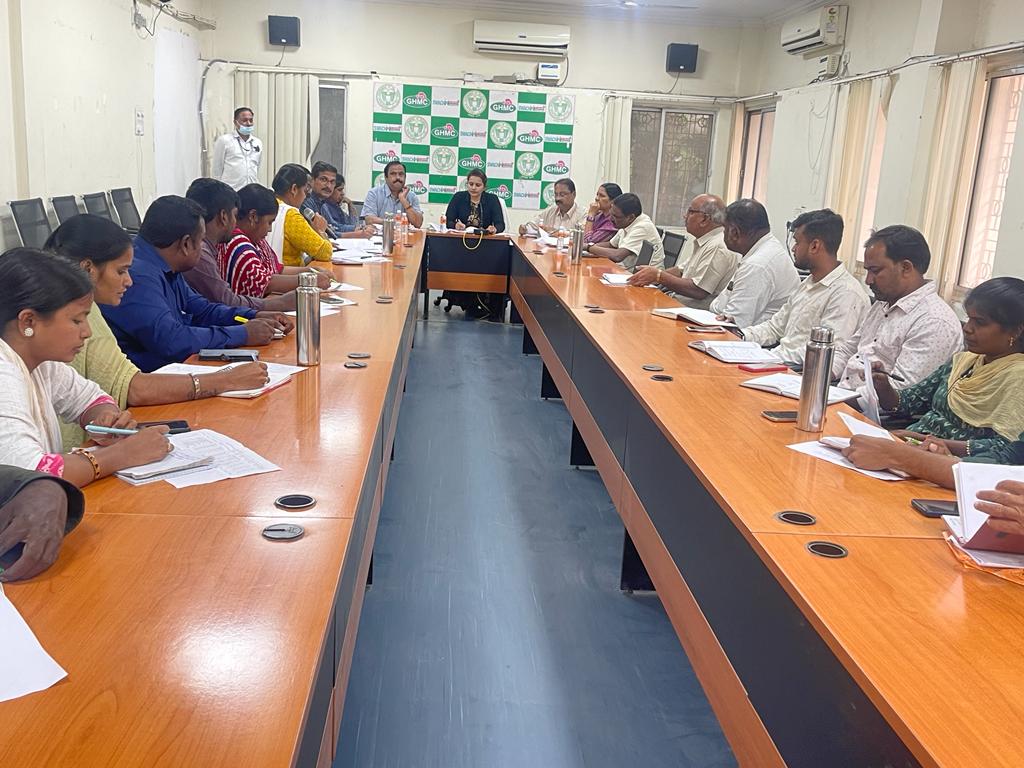 Zonal level Haritha Haram meeting conducted by ZC Mamatha madam &amp; reviewed Circle wise Progress of Colony plantation, MLAP, Lake plantation, Park plantation attended by DCs,DD, Circle Managers&amp; technical assistants of UBD - DC Moosapet Circle