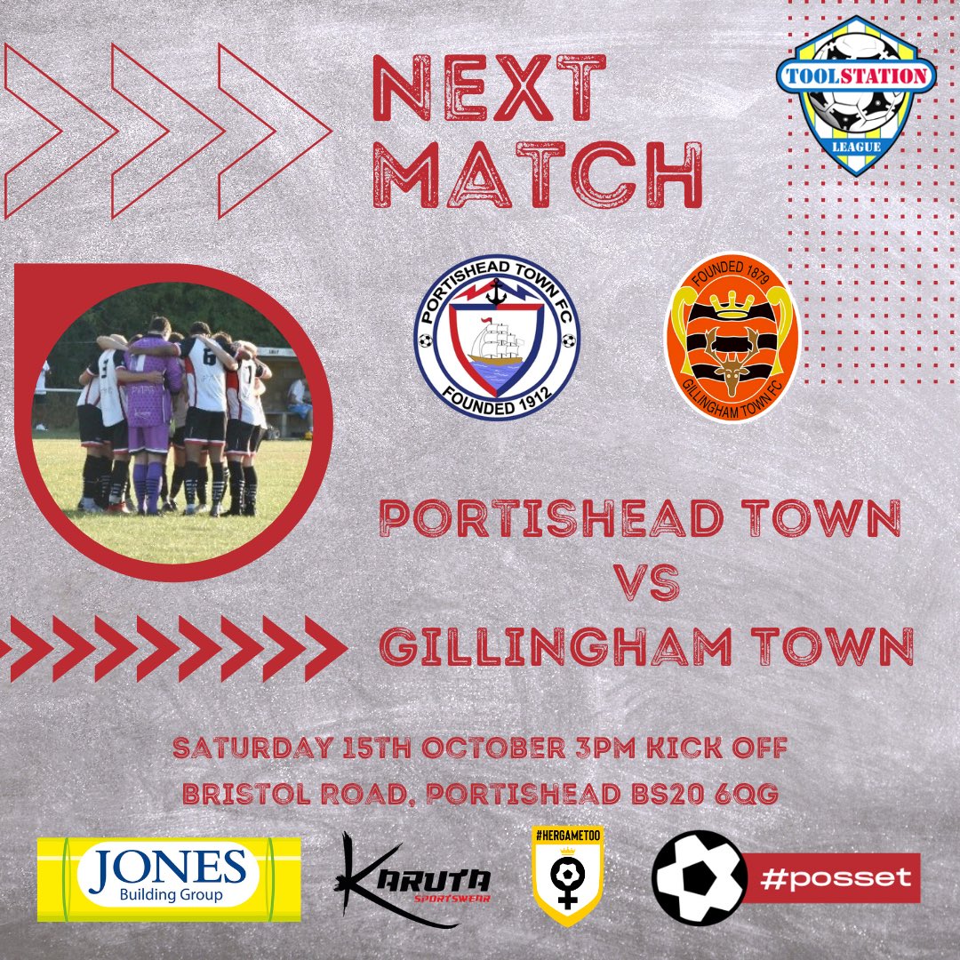 PortisheadTown's tweet photo. 🅶🅰🅼🅴 🅳🅰🆈
#posset need to get back to winning ways! 
🆚 @GillTownFC 
🏆 @TSWesternLeague 
📍 Bristol Road, BS20 6QG
🕒 3PM KO
🎟️ £6/£3 concessions
📖 Printed programme £1
@swsportsnews @bsoccerworld #SWfootball #portishead #bristolfootball @JonesBuilding @KarutaSports https://t.co/oDfiDs85O7