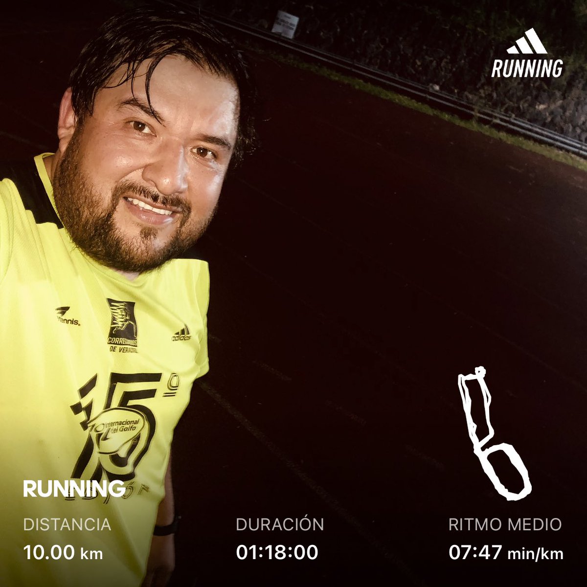 #Running 🏃🏻‍♂️de viernes por la noche 10km #YoElegiSerRunner #YoSoyRunner #MiVicioEsCorrer #CorrerSana #EntreRunners