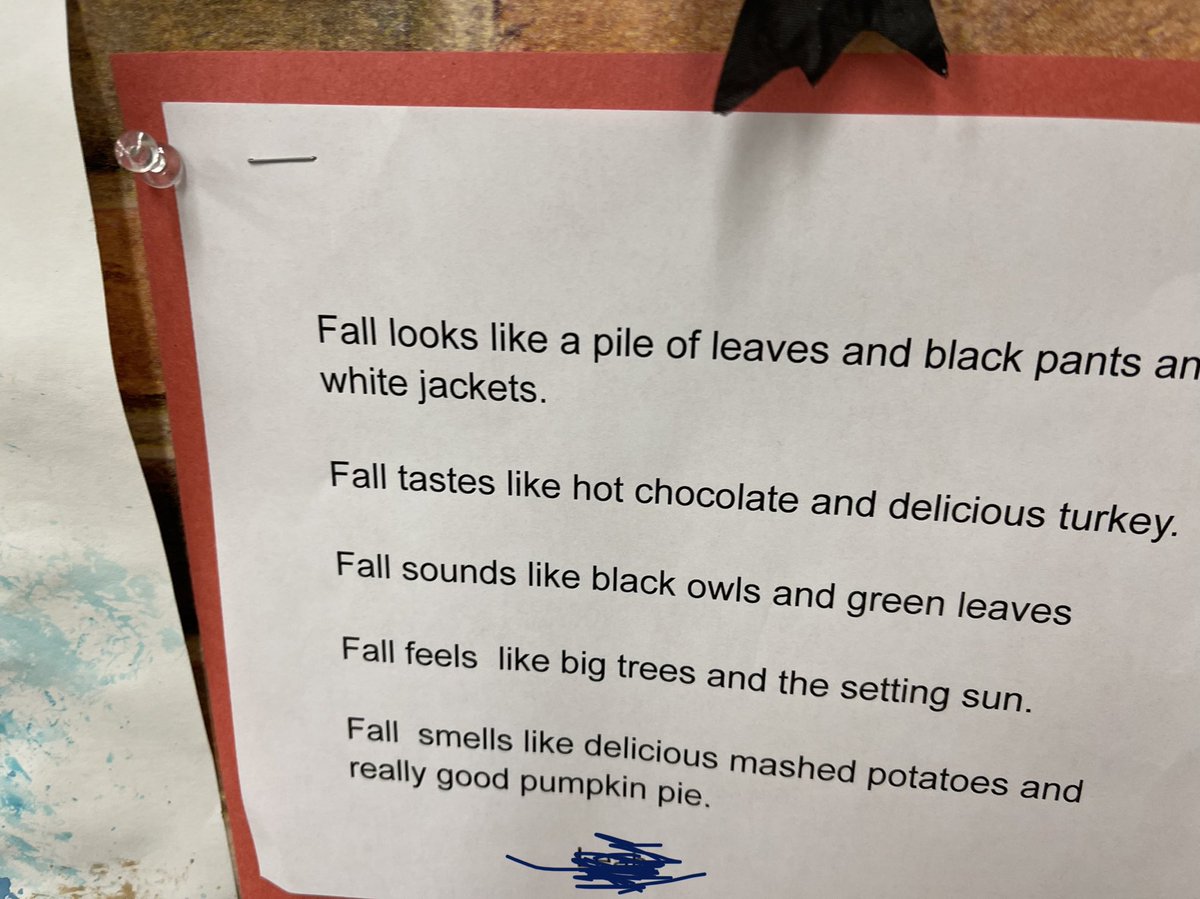 VanaldenMrsS's tweet photo. Autumn sensory poems and fall art from my fabulous third grade students!  I love their creativity and enthusiasm!  ⁦@vanaldenavees⁩ ⁦@LASchoolsNW⁩ ⁦@ResedaCOS⁩ #LAUSD #artseducationmatters https://t.co/OCjJlaCYqA