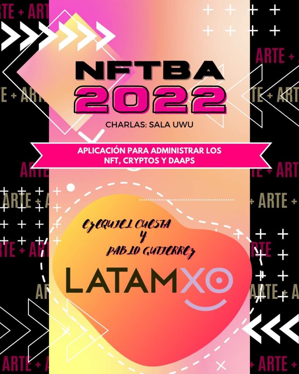 NFTBA22's tweet photo. 🙌🏻No te pierdas esta charla de la mano de @PablogzOlive y Ezequiel Cuesta (@LatamXo), sobre la mejor aplicación para administrar los NFT, Cryptos y Daaps “All in one Wallet” descentralizada!🔥

#nftbuenosaires #nftcomunidad #nftarte #nftargentina https://t.co/81v5PyXHaE