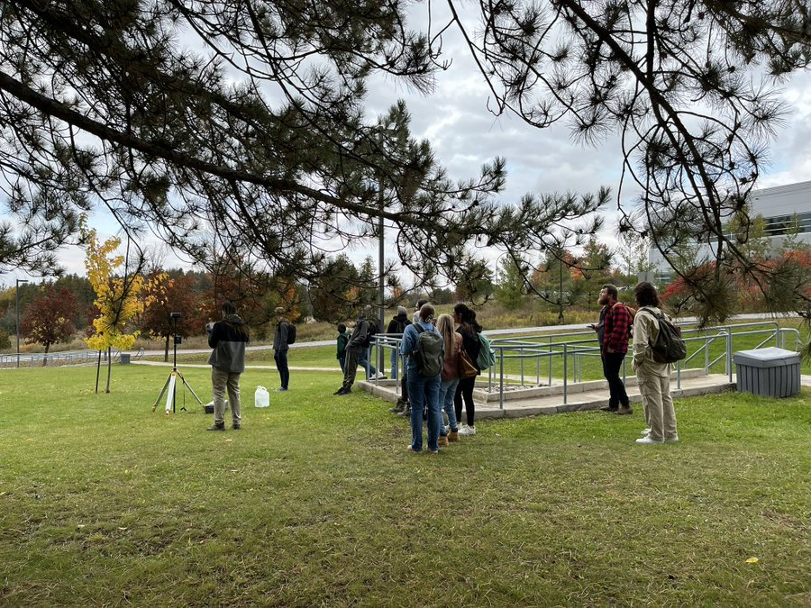 wonderfullinc's tweet photo. Thank you so much @KarenAshleyTee for having us today! It’s our great pleasure to share this latest 2023 new edition #DJIAGRAST40 #agdrone tech with your amazing @Trent_TSE students! #farmfuture #soilhealth #biodiversity #sustainable https://t.co/MqIhuwR1uF