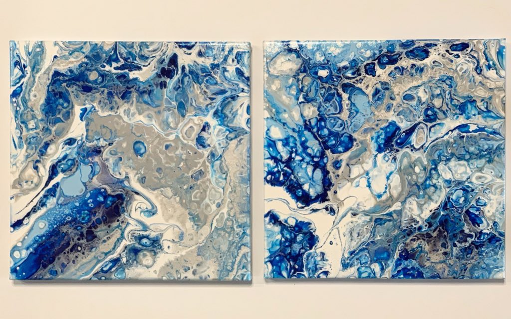 HypnoticPours's tweet photo. Icy blue set ready to go home now! 💙🥶 

Snag it for your wall or for an early Christmas present! https://t.co/uaUMFMMNky