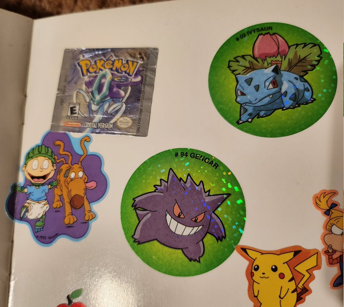 TheAbsol's tweet photo. One of my biggest regrets: my childhood Crystal version is missing its sticker because I peeled it off the cartridge to put it in a stickerbook next to Tommy Pickles... https://t.co/QXosed5Q2F