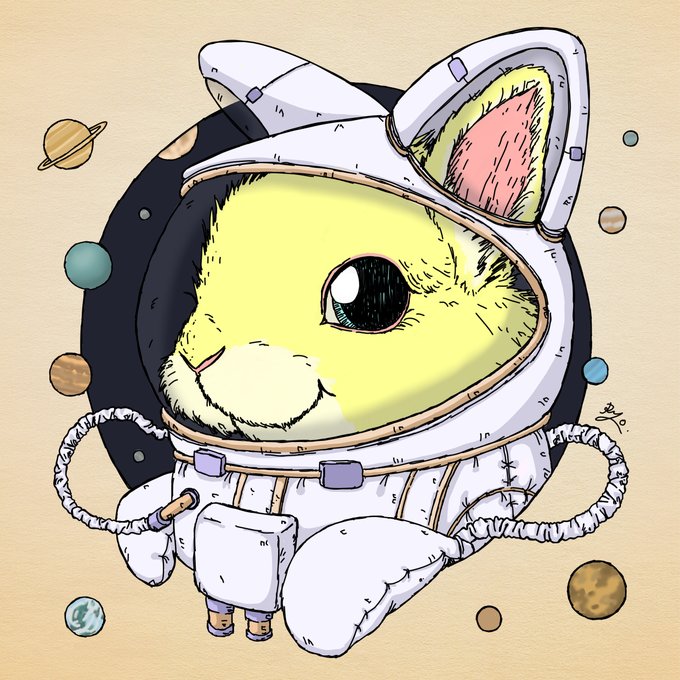 HelloToday's #cryptoluckybunny is...『Crypto lucky bunny』 No.28 SpaceOwned by #Space #宇宙 #うさぎ #NFT#nftcollector #NFTart#NFTCommunity #NFTartist  #NFTs #NFTcollectibles # 