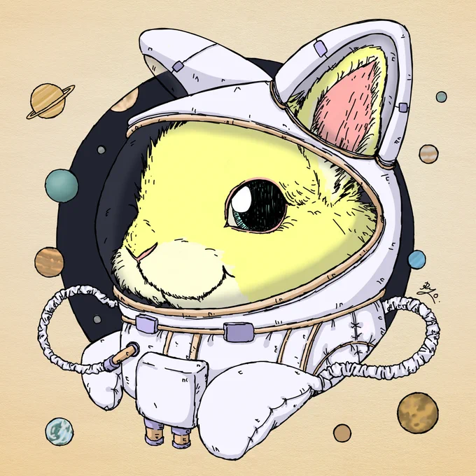 HelloToday's #cryptoluckybunny is...『Crypto lucky bunny』 No.28 SpaceOwned by #Space #宇宙 #うさぎ #NFT#nftcollector #NFTart#NFTCommunity #NFTartist  #NFTs #NFTcollectibles # 