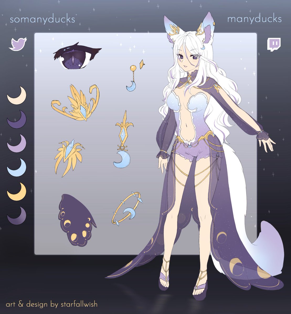 starfallwish's tweet photo. character design &amp; sketch sheet for my vtuber daughter, @SOMANYDUCKS!
#ENVtuber #VTuberUprising https://t.co/jNfjhE2wbN