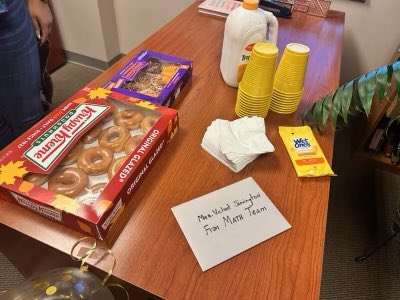 VMSTheMathLady's tweet photo. THANK YOU 2 K-12 Mathematics team for remembering me on an early boss’s day today! They were all set to surprise me in my office early this morning but I was at a school.I am thankful for their thoughtfulness & blessed to work w/each of them🤗💓 #wsfcsmathteam #InServiceOf https://t.co/xa8o2ggrDD