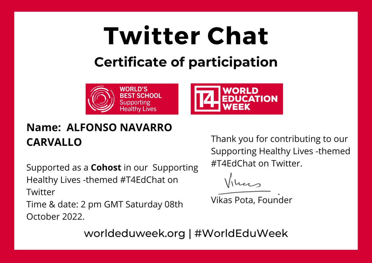 AlfonsoSDGs's tweet photo. #SupportingHealthyLives #ApoyandoVidasSaludables
https://t.co/4iafak1iun
@BestSchoolPrize
#WorldEduWeek
@T4EduC
@GlobalGoalsUN
#T4EdChat
#T4EdChatEN
#SDGs
#T4countryambassador
#ODS
#ESDfor2030
#SustainableInnovation
#TeachersTransform
#TransformingEducation
#EDS https://t.co/GKMUgSIOoz