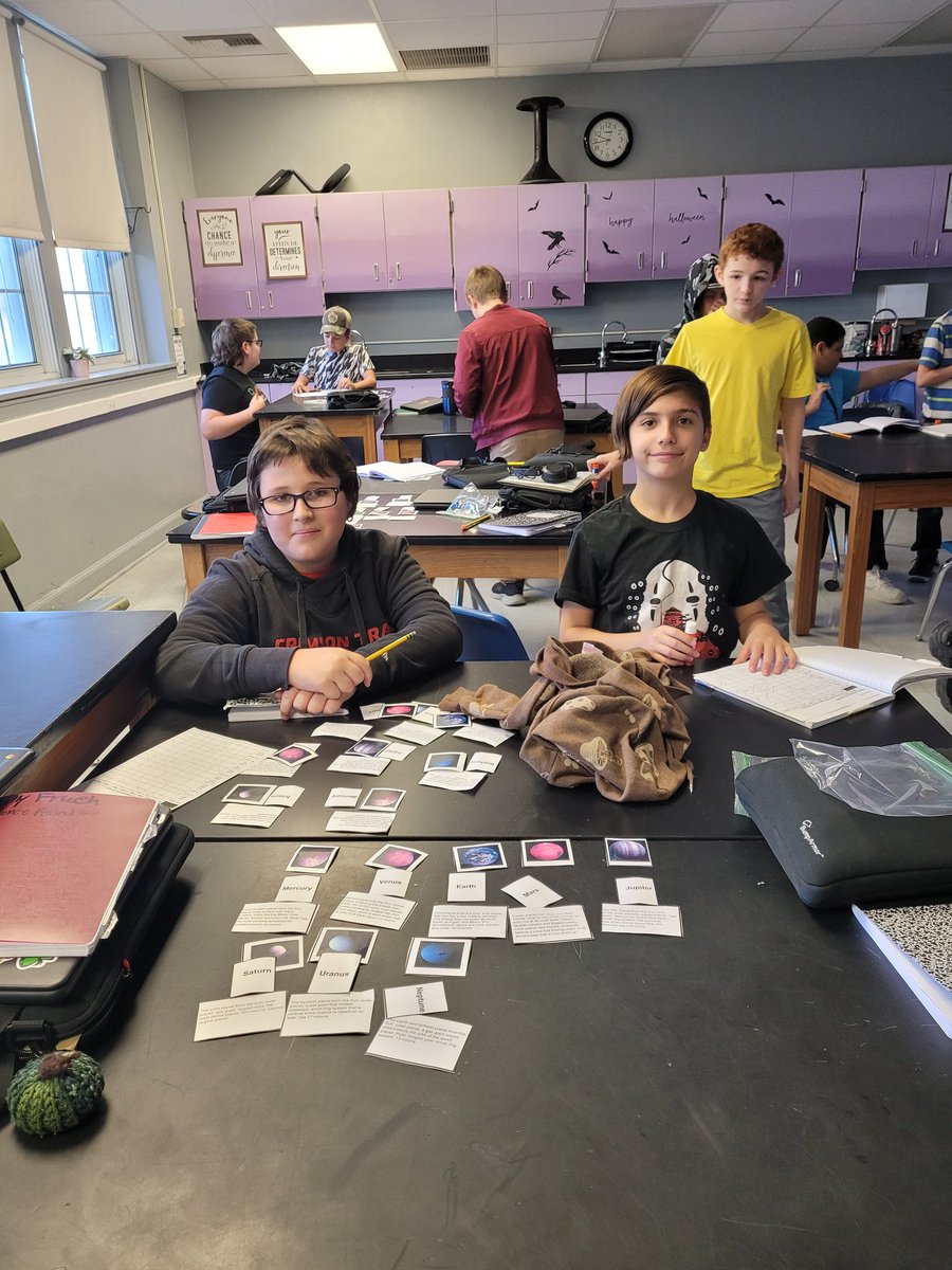 Sorting Celestial Objects by image, name, and characteristics. 
#fmsteach #hornetproud