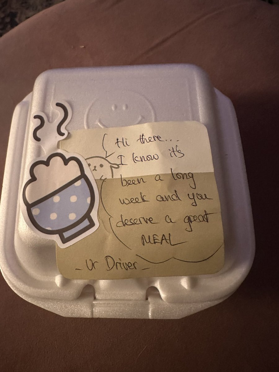 I want to think my UberEats delivery person meant well… but this feels like the donut scene from Succession.