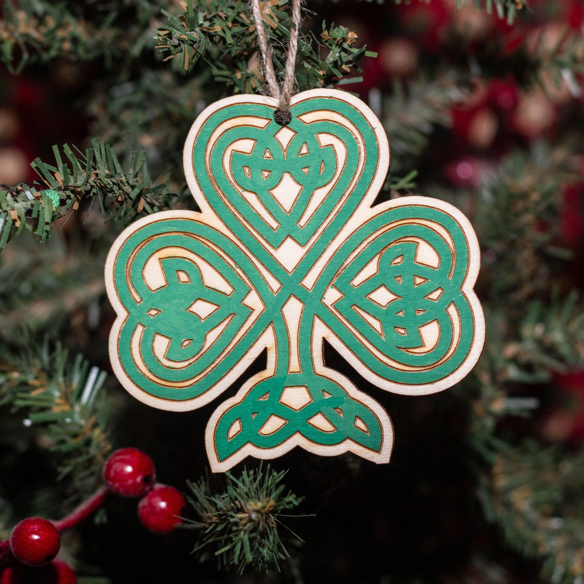 Excited to share the latest addition to my #etsy shop: Etched and hand-painted green Shamrock knot ornament. 3 inch. housewarming gifts. wedding gifts. Holy Trinity gifts. etsy.me/3eFoUFo #beige #christmas #brown #woodetchedornament #paintedwood #christmasornam