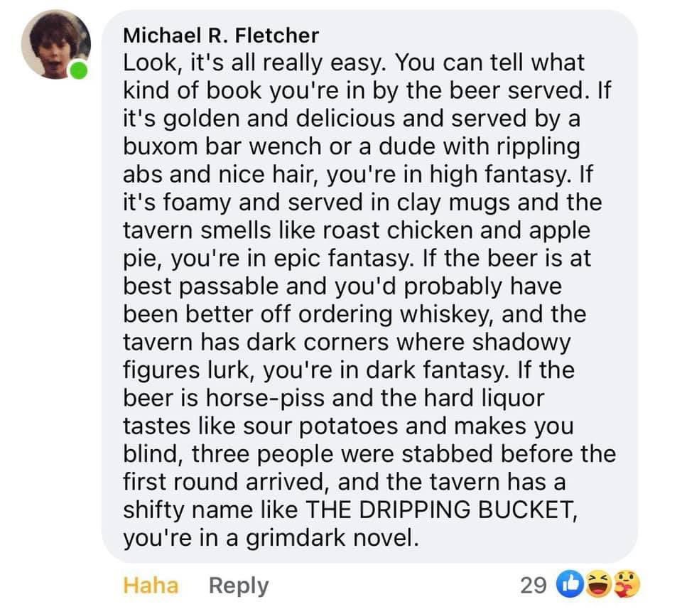 Fantasy Book Critic (@fantasybookcrit) on Twitter photo If you ever wanted the most precise definition(s) of fantasy sub-genres, then look no further thanks to <a href="/FletcherMR/">FletchGod Apocalypse</a> for this succinct one & @ClaytonSnyder2 helping to save it If you ever wanted the most precise definition(s) of fantasy sub-genres, then look no further thanks to <a href="/FletcherMR/">FletchGod Apocalypse</a> for this succinct one & @ClaytonSnyder2 helping to save it