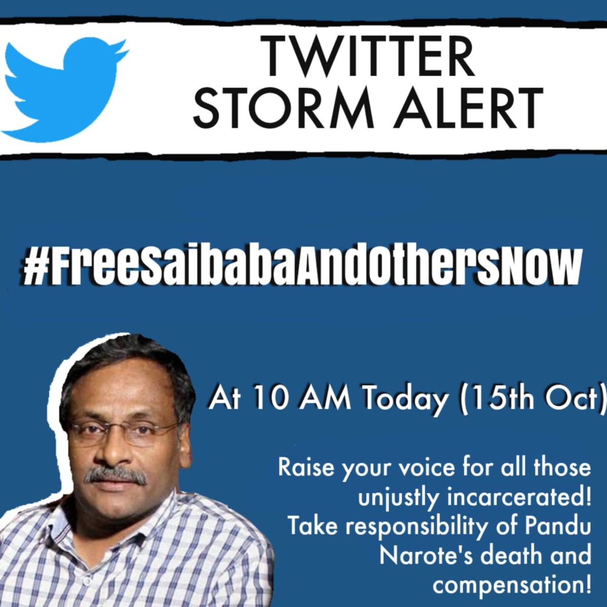 After all these years, the Nagpur Bench of Mumbai HC has acquitted Prof. Saibaba and 5 others. It would be a travesty of justice if the Order is now set aside. Let them breathe fresh air. Join the demand of democratic groups & citizens to #FreeSaibabaAndOthersNow from 10 am.