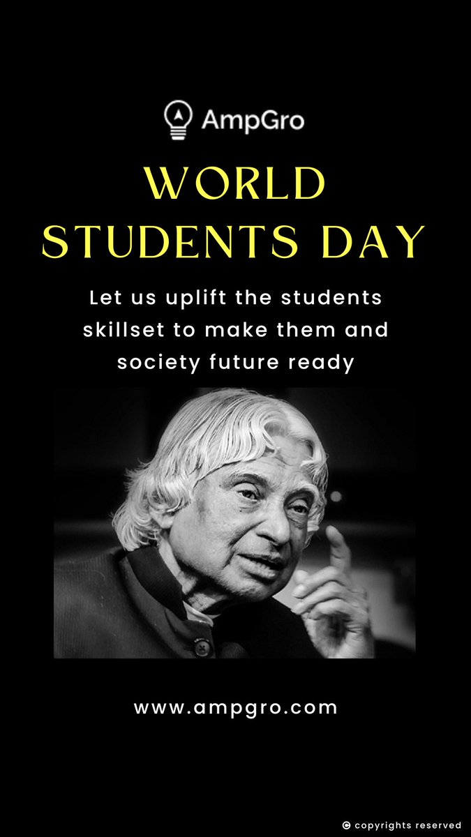 manthabs's tweet photo. World Students Day is celebrated in honour of former Indian President Dr. APJ Abdul Kalam.
"If you want to Shine like a SUN, first Burn like a SUN." - Dr. A.P.J Abdul Kalam
#letscreatethefuture
#studentsday #students #coaching #personaldevelopment #ampgro #innovation #growth https://t.co/8hIqh4rh3R