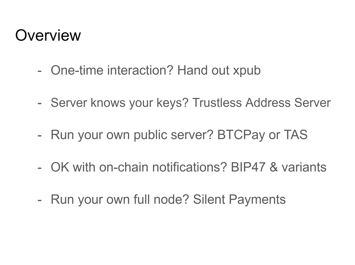 SomsenRuben's tweet photo. Are you at @tabconf? Come watch my talk at 11am on Silent Payments and alternatives (BIP47, Trustless Address Server, etc).

Preview: https://t.co/Kr4F5pzwrR