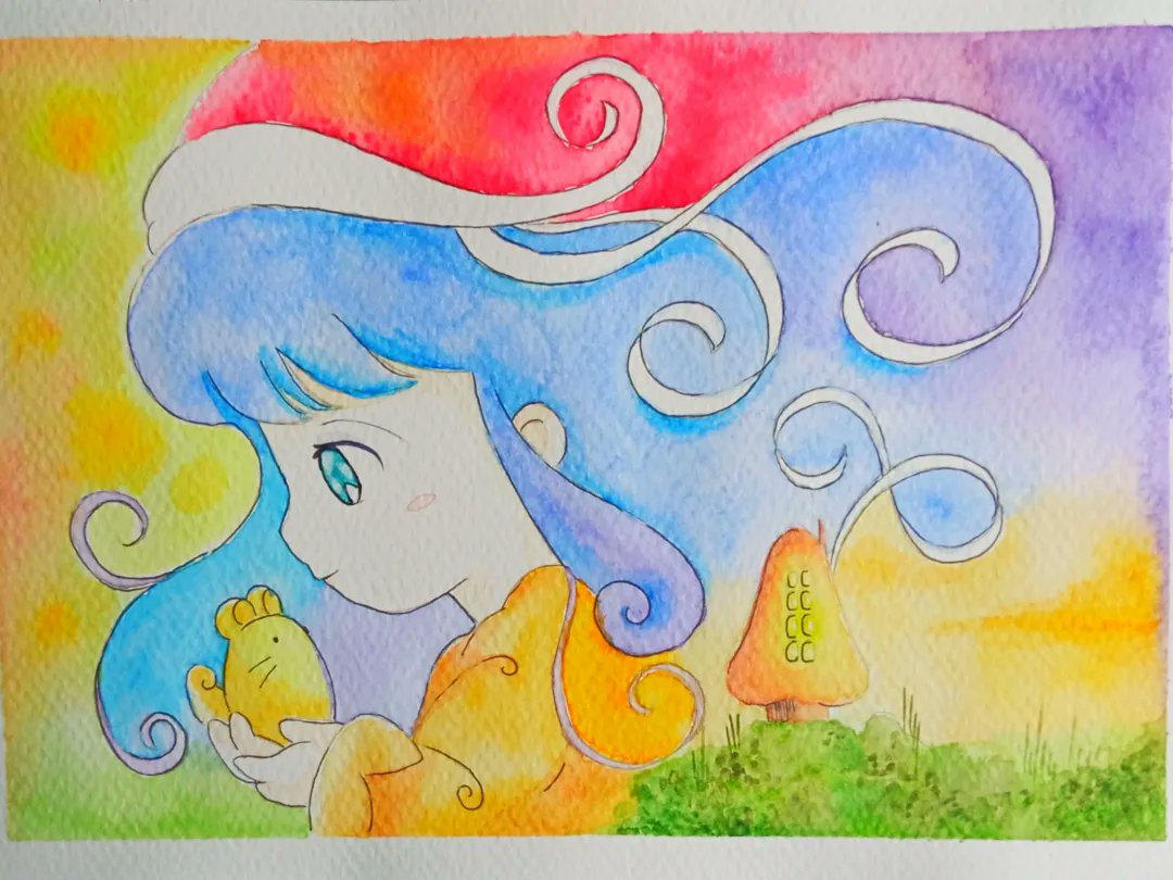 AhmedSultanF's tweet photo. Memoru #illustration #FANART #animevintage #memoru #dolcememole #titila #watercolor #chilhoodmemories #tongariboshinomemoru https://t.co/yY9GotfIfe
