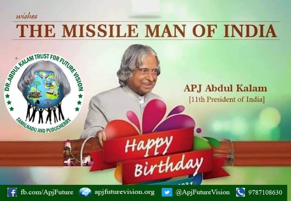 ApjFutureVision's tweet image. இளைஞர்களின் நாயகர் டாக்டர். கலாம் ஐயா அவர்களின் 91வது பிறந்தநாளில் கலாம் ஐயாவின் இந்திய வளர்ச்சி திட்டங்களை நிறைவேற்ற உறுதிமொழி ஏற்போம்.

இணைந்து பயணிக்க : apjfuturevision.org/volunteer/

apjfuturevision.org
#ApjFutureVision #KalamBirthday
#apjabdulkalam #MissileMan