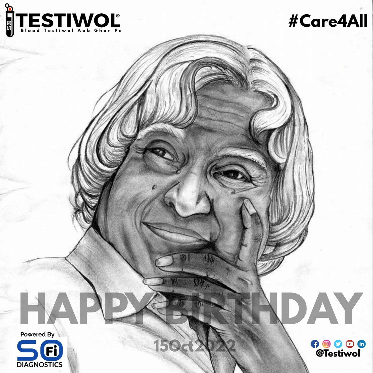 testiwol's tweet photo. Happy Birthday
You have to dream before your dreams can come true.
A. P. J. Abdul Kalam
#Testiwol #testiwol.com #testiwol #Sofidiagnostics #SofiGroup #homecollection @testiwol @SofiDiagnostics https://t.co/rVHYR11gNq