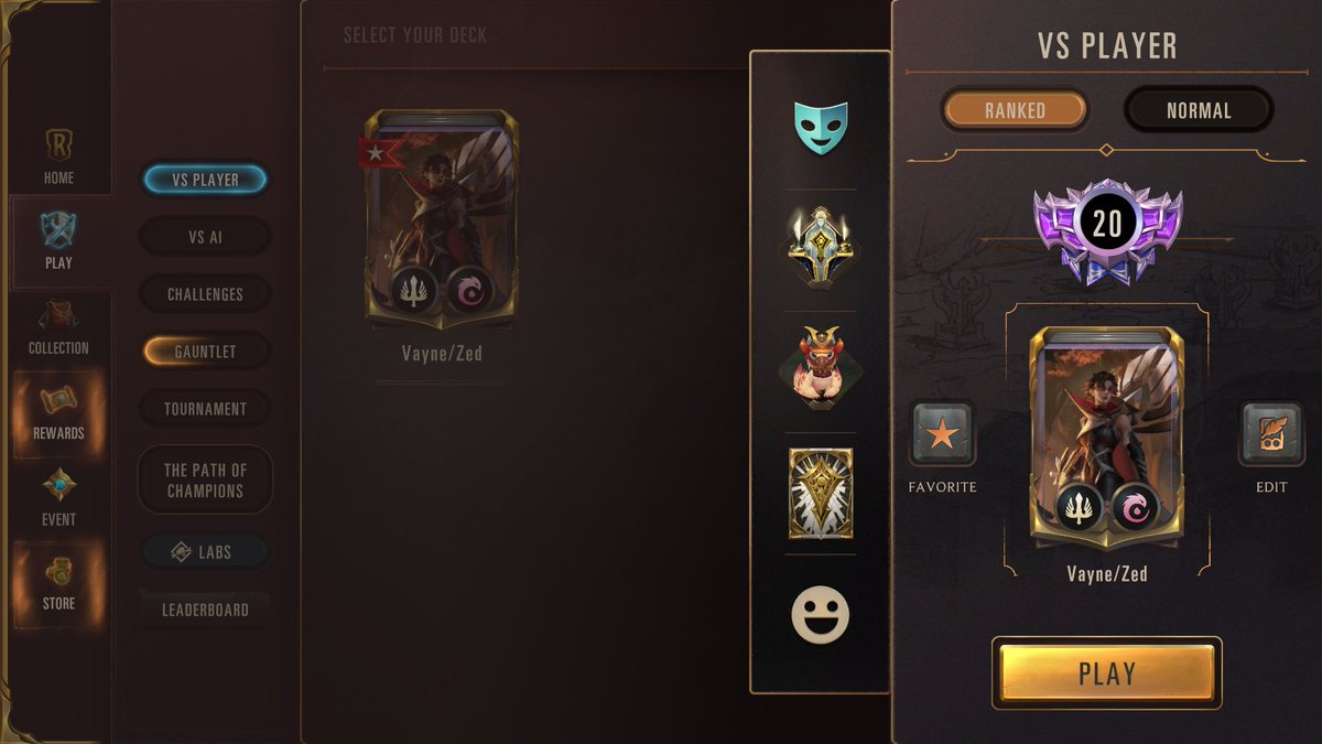 HarlanAaronLoR's tweet photo. With plenty of help from @Jaws_Chomp, Masters with Vayne/Zed. This has been the most challenging climb I've experienced en route to getting Masters. I am sure better players will be able to pilot this deck to win almost any matchup right now. @azubu_r https://t.co/duzBdOJ9U0