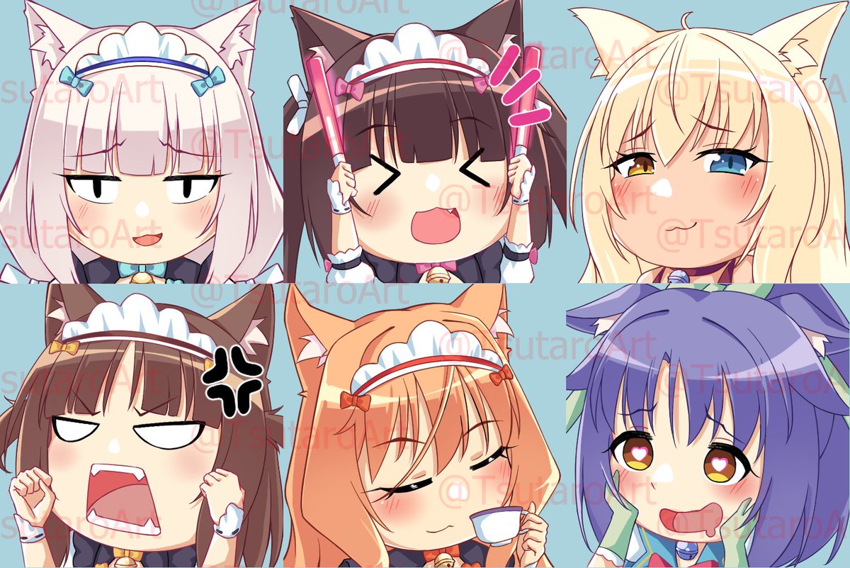 Commission Work - Nekopara Emotes

#nekopara #commission #ネコぱら