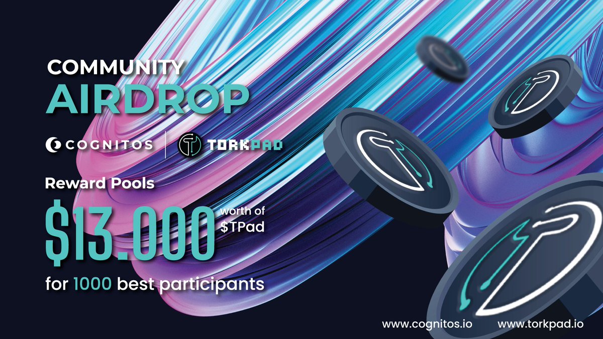 <a href="/CognitosAudit/">Cognitos Audit Official</a> X <a href="/TorkPad/">TorkPad</a> Community Airdrop

Airdrop: TorkPad
Value: $13,000$ Worth of (2,000,000) TPAD
End Date: 15 Nov, 2022
Distribution Date: After TGE

Join t.me/TorkPad_Airdro…