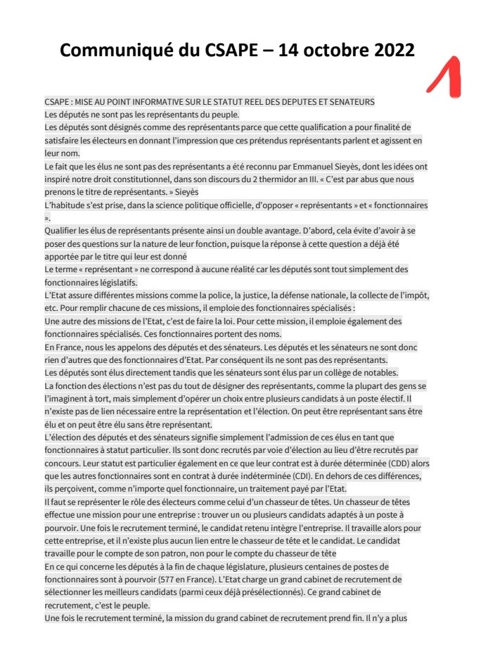 HSKimalipanss's tweet photo. Mise au point du #CSAPE sur le statut réel des députés & sénateurs
Petits arrangements entre "gens de bonne compagnie"
@anticor_org
@andrebercoff
#ÉtatsGénéraux https://t.co/7QJ9x0dahK