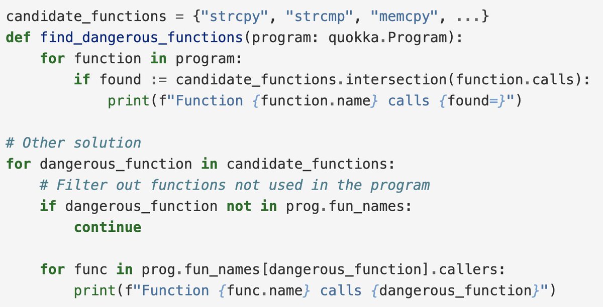 0xor0ne's tweet image. Quokka: a new binary exporter by @quarkslab
Project intro: buff.ly/3Rc479I
Documentation: buff.ly/3SuLMWI
GitHub repo: buff.ly/3E5DSiD
#binaryanalysis #disassembly #informationsecurity #cybersecurity #reverseengineering #quokka