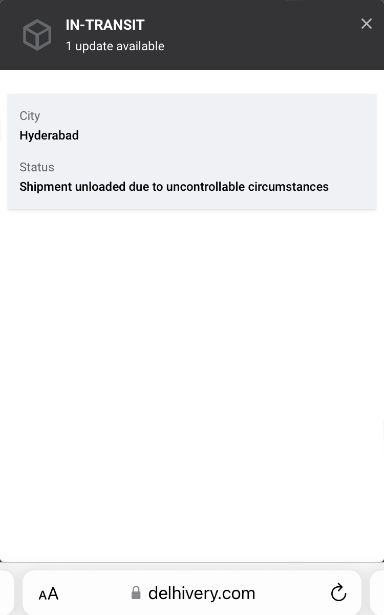 AnubhavaMittal's tweet photo. The worst courier company I have experienced in 11 years of my entrepreneurship!! More than 3 weeks and my consignment has still not reached the client! It's showing it's in Hyderabad since more than a week and not getting delivered! @delhivery @help_delhivery https://t.co/u8x0cCoTep