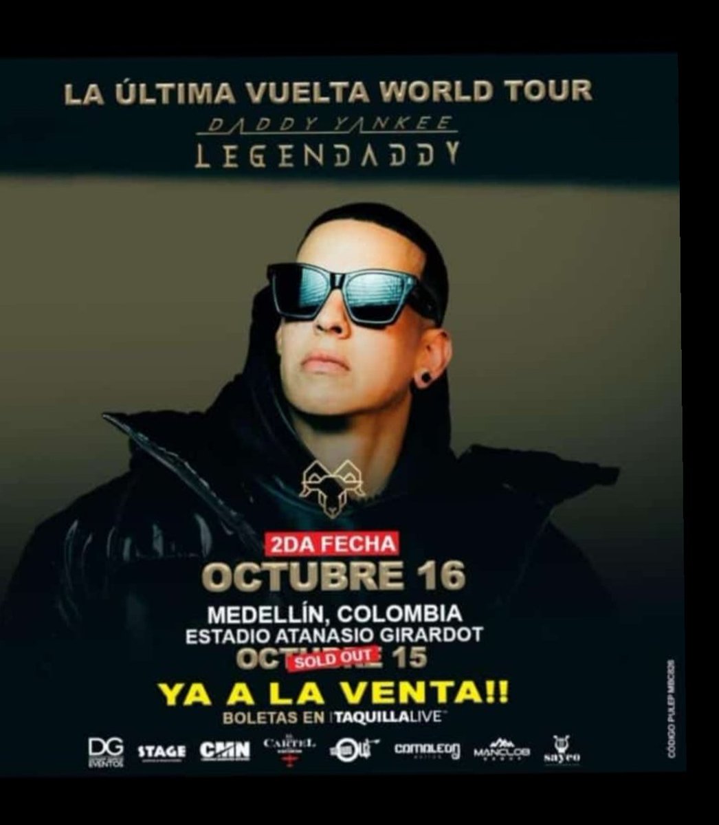 cachucachu27's tweet photo. Se vende 1 entrada para el 16 de octubre occidental baja Medellín #daddyyankeemedellin #conciertodaddy https://t.co/hbjFimkiXy