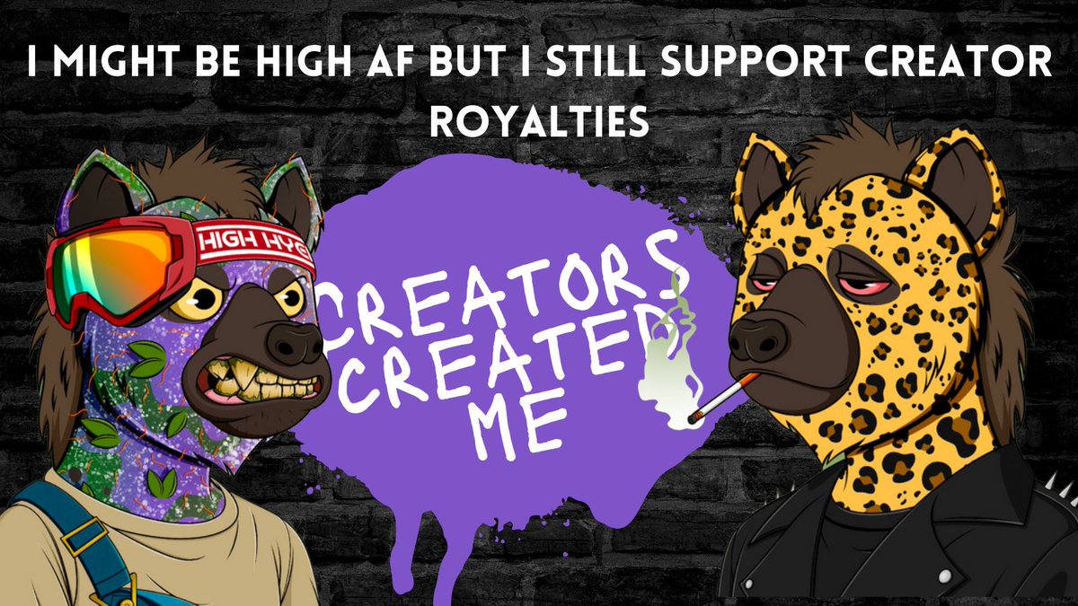 Just my opinion
#NFTCommunity #nftroyalties <a href="/thehighhyenas/">High Hyenas</a>