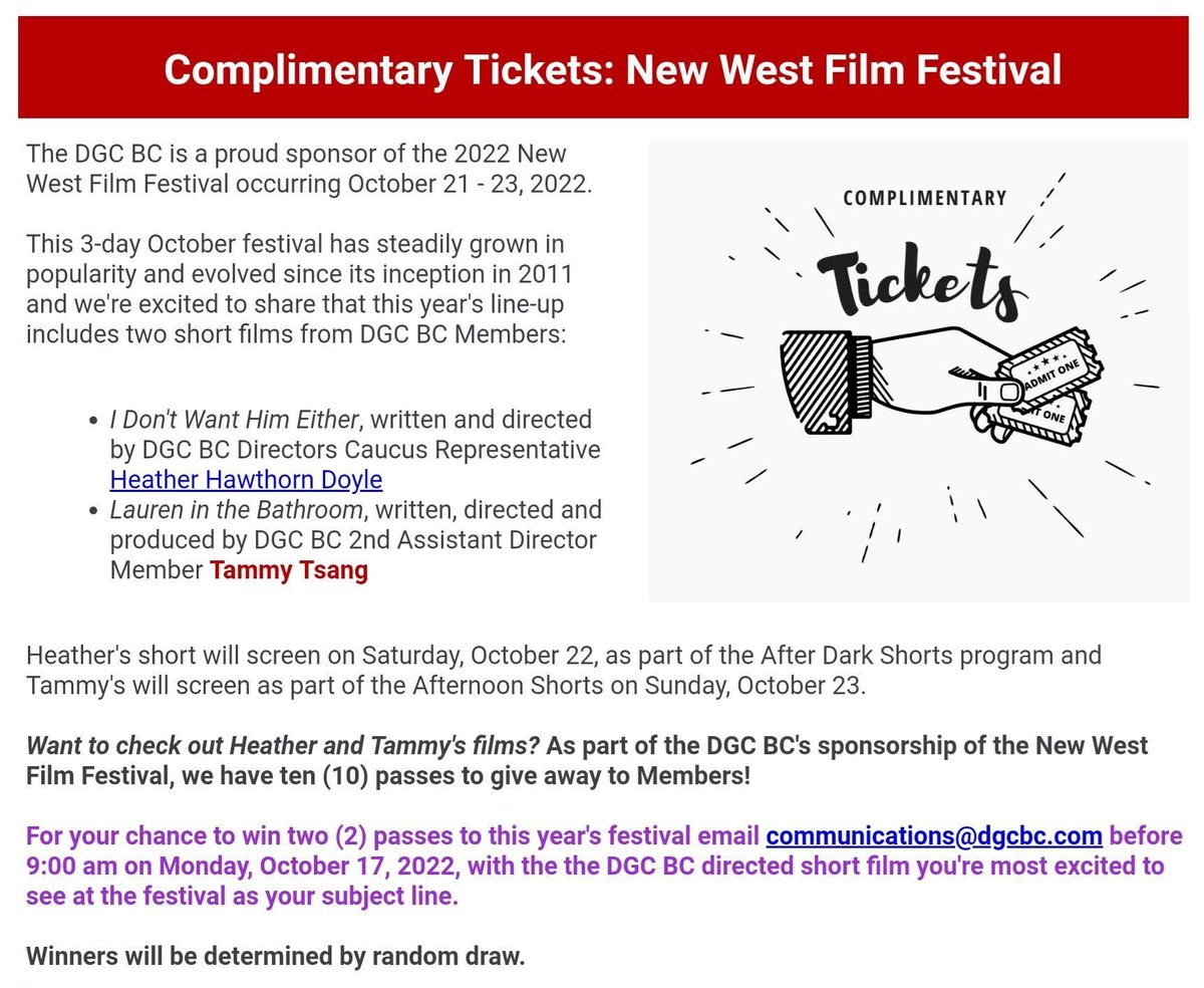 fluffnight's tweet photo. Thanks @DGCBC for the shout out! Stoked to share a post with @hhdtv!!!
If you're a #DGCBC member, be sure to try and score some free tickets to @NewWestFilmFest!! https://t.co/nngh3kOJZf