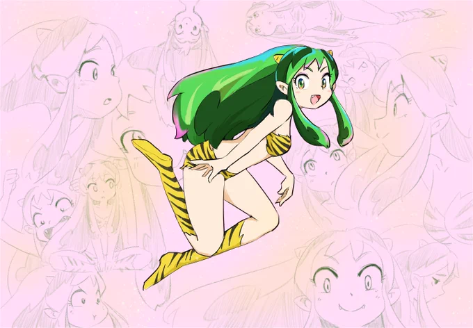 新作ラムちゃんの髪の毛配色ややこしいので勝手に描き殴ったんです!うる星やつら2022放映開始おめでとうございます #うる星やつら 