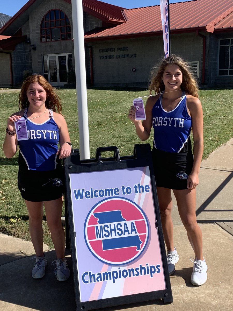 Forsyth_Tennis's tweet photo. Congratulations to Kenzie Calhoun and Emmy Blevins on finishing 9th in state for doubles. This ends their distinguished careers, but they will always be part of the Panther Tennis Program. #PantherPride #Family https://t.co/OcJy3HT7fe