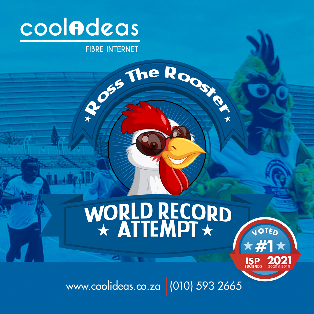 coolideas_ZA's tweet photo. Wishing Ross all the best for his record attempt today! 💪
📸If you see him on the course, take a photo and tag him @ross_the_rooster
#worldrecordattempt
#capetownmarathon
#coolidea https://t.co/f3WGREPgA4