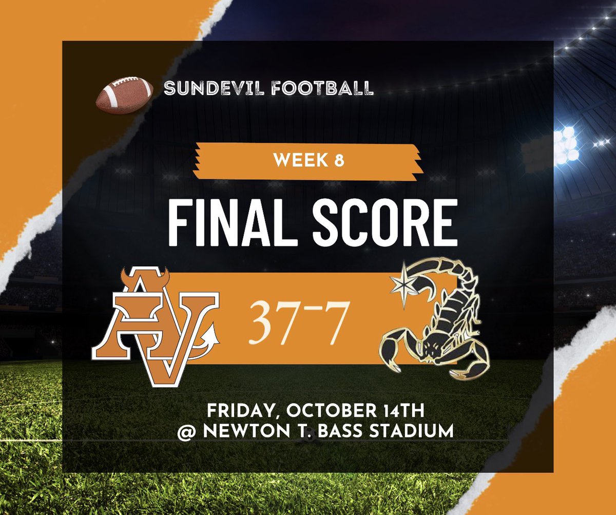 AVSunDevilFB's tweet photo. Sundevils now 3-0 in MRL! 
Thank You to all of our supporters for filling the stands with pink tonight in support of breast cancer awareness. We’ll see you next week for our homecoming game against the Oak Hills Bulldogs #SmokeOak https://t.co/G3s6n4vJyx