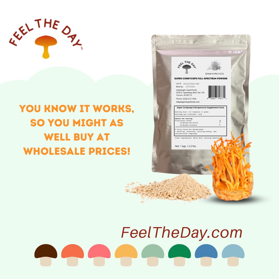 Adaptogenin's tweet photo. Buy at Wholesale prices!
You know it works, so you might as well!

https://t.co/wofx2cF4Fl

#medicinalmushrooms
#antiviral https://t.co/PyGIcuJT4t