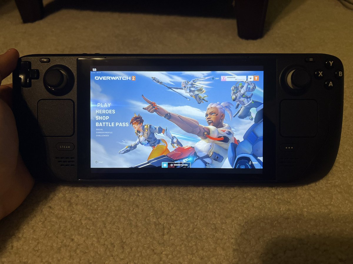 shanafan's tweet photo. Love my Steam Deck! #Overwatch2 #PS5RemotePlay https://t.co/8yY6gCI3gF